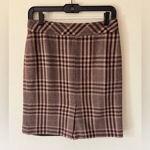 Ann Taylor Plaid Pencil Skirt in Brown and Black Women’s 2